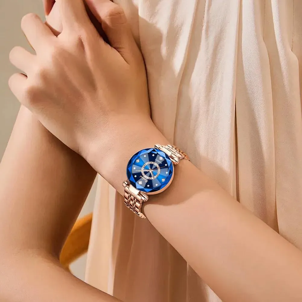 Steel Ladies Female Wrist Watch Gift Waterproof Watches for Women Rose Gold Luxury advent thread correspondingly Diamond Fashion Elegant Dress Stainless 