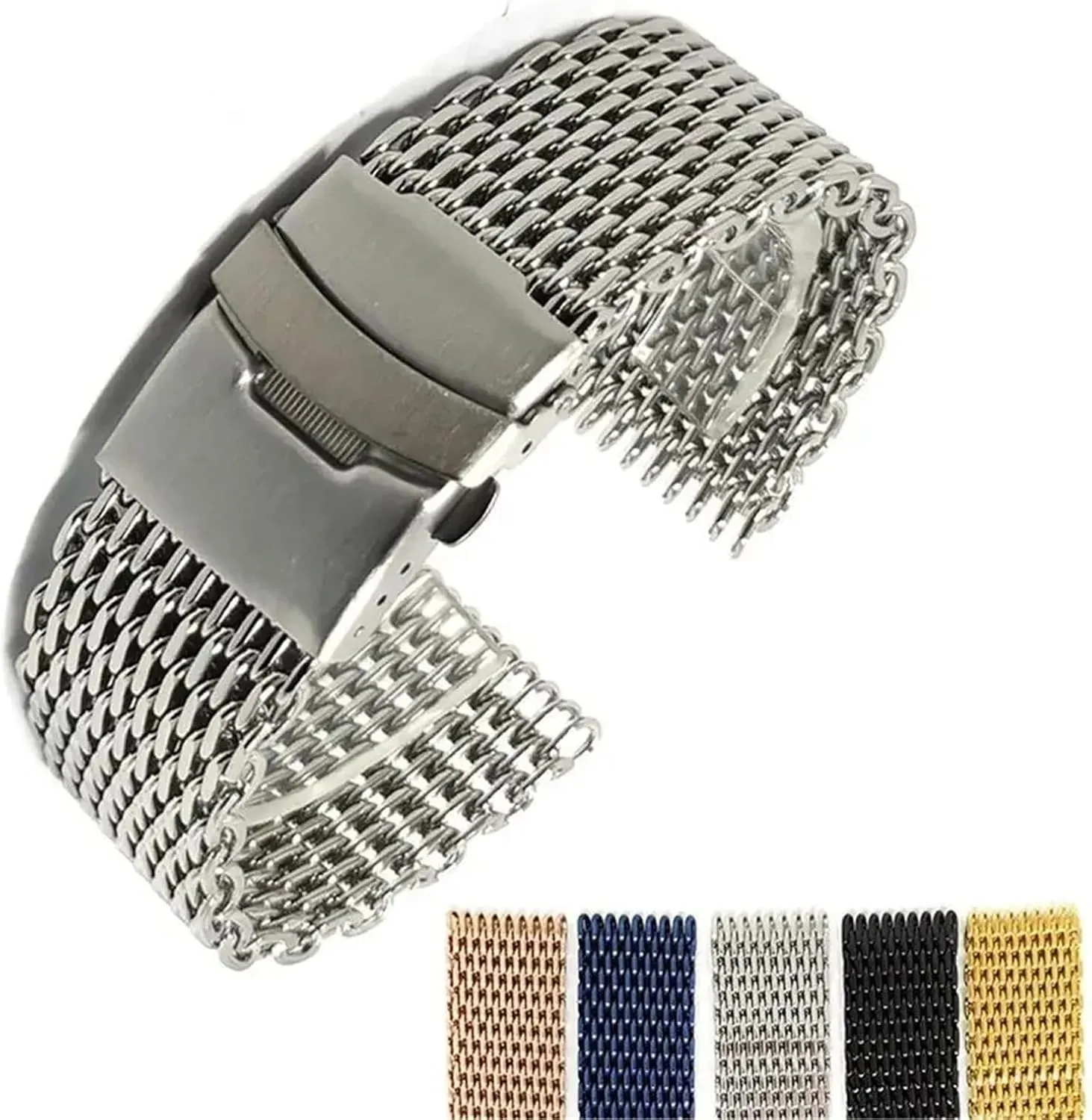 Steel lost-and-found Mesh Braided Watchband 18 20 22 24mm Metal Quick Release Men Women Universal Strap Stainless 