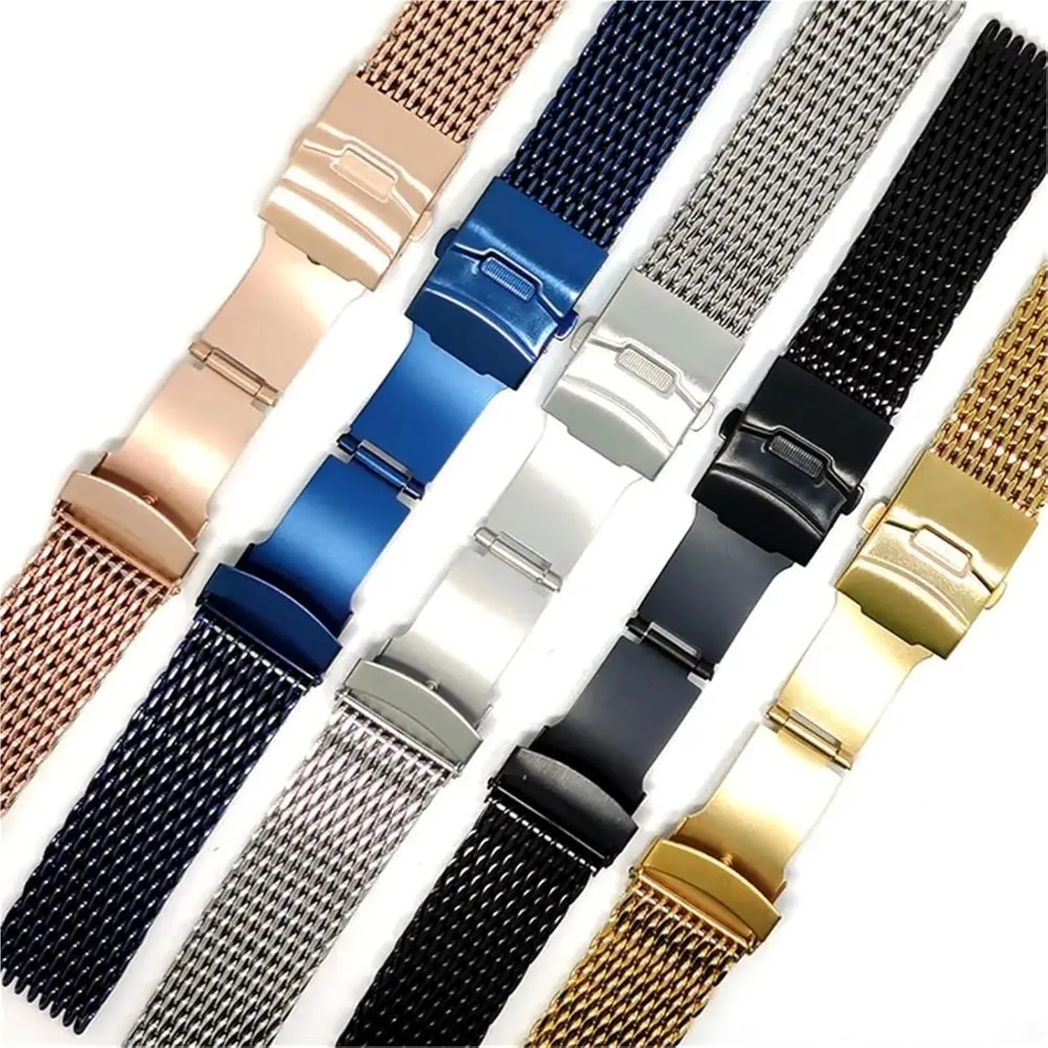 Steel lost-and-found Mesh Braided Watchband 18 20 22 24mm Metal Quick Release Men Women Universal Strap Stainless 