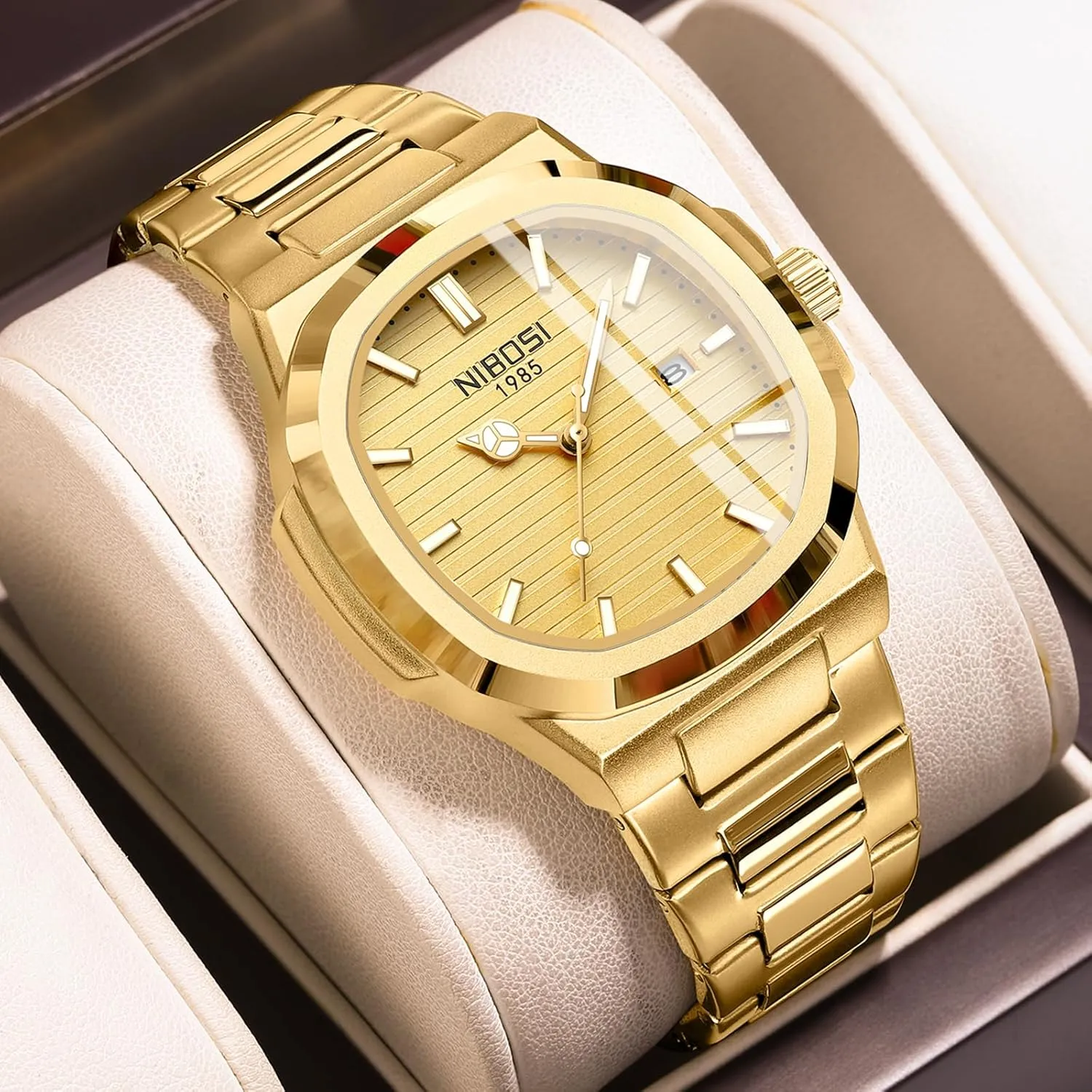 Steel Military Watches for Men Waterproof Business Classic Desiger Wrist Watch Date NIBOSI Men coil intelligible integrity latter Watches Analog Quartz Stainless 