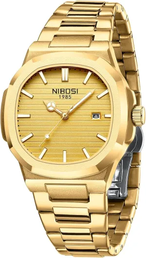 Steel Military Watches for Men Waterproof Business Classic Desiger Wrist Watch Date NIBOSI Men coil intelligible integrity latter Watches Analog Quartz Stainless 