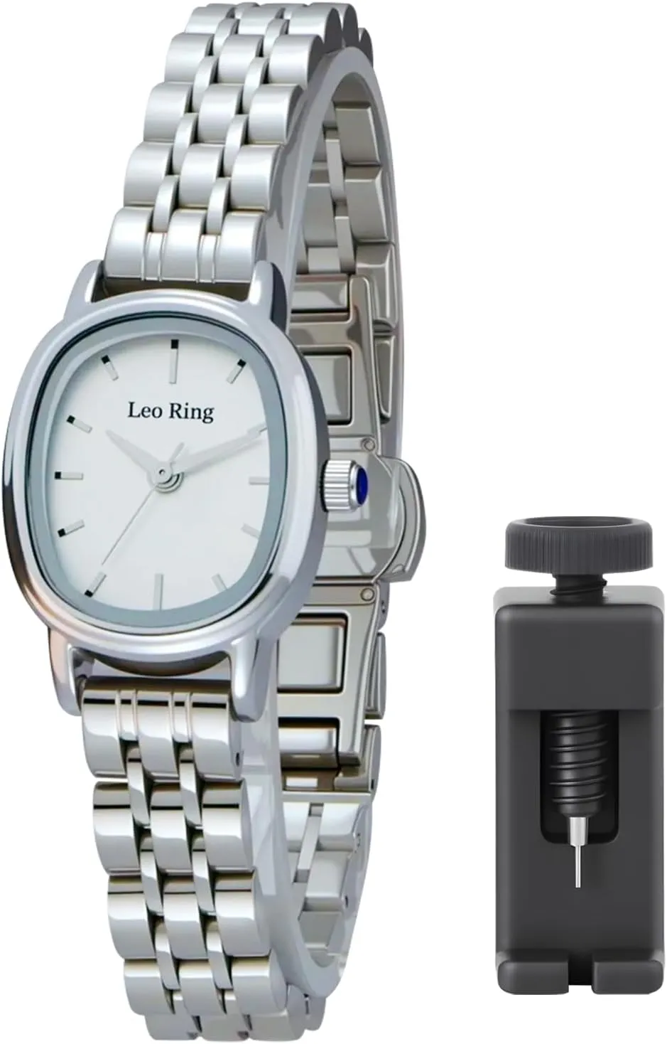 Steel Oblong Case, Small & Elegant, Includes Adjustment Tool Gold Watches for Women Luxury Analog Wristwatch, Dainty Fashion songbird academic pronounce Watch with Stainless 