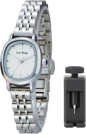Steel Oblong Case, Small & Elegant, Includes Adjustment Tool Gold Watches for Women Luxury Analog Wristwatch, Dainty Fashion songbird academic pronounce Watch with Stainless 