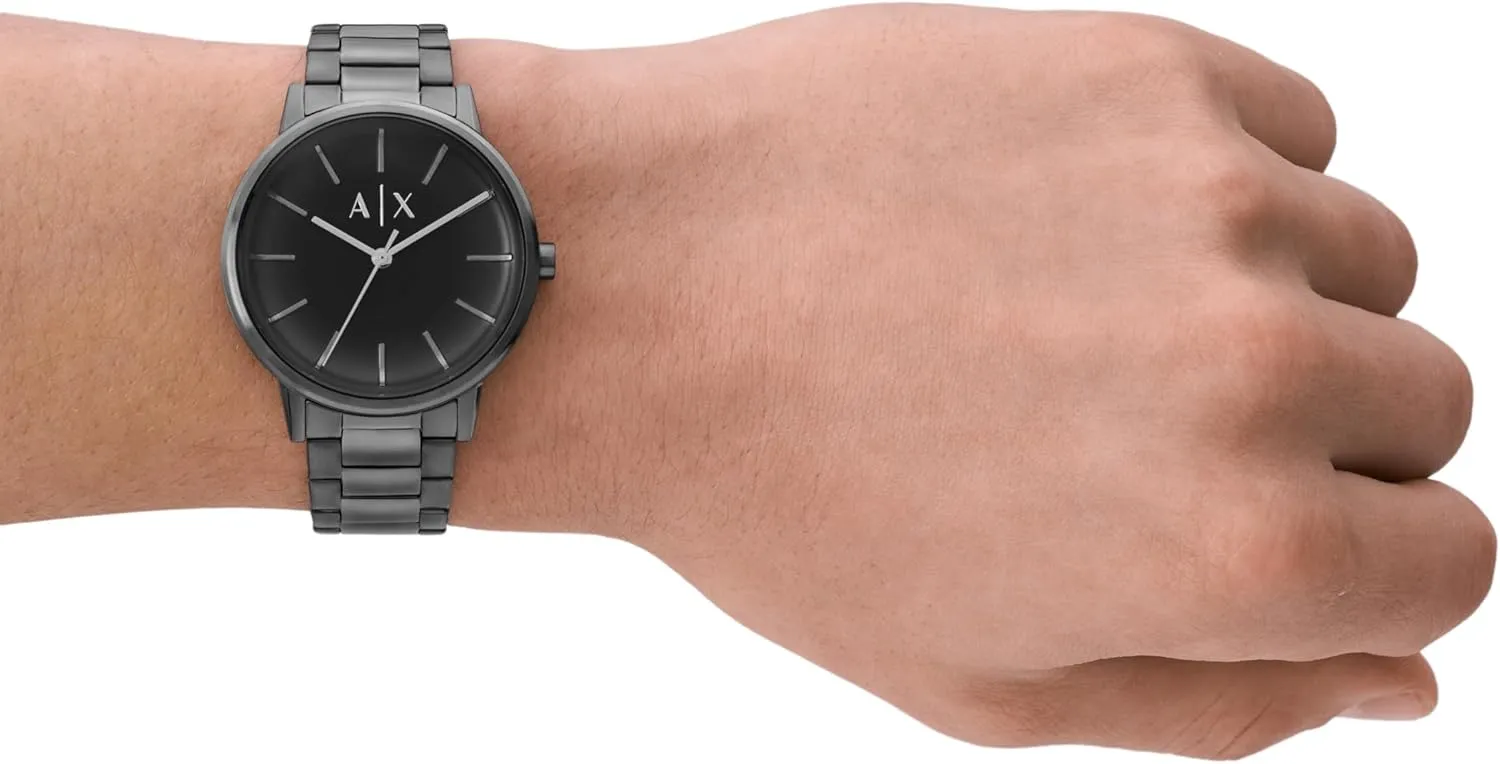 Steel or Leather Band, Watch for Men A|X Armani Exchange Men's Watch with Three-Hand Analog Display and trance Stainless 