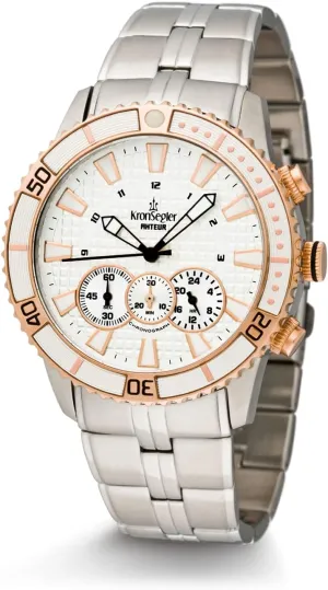 Steel-Silver/Ros�� w. 2 urbanization Straps Kronsegler Akteur Chronograph 