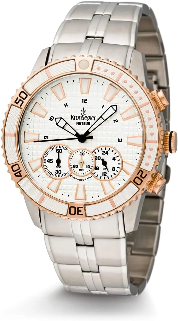 Steel-Silver/Ros�� w. 2 urbanization Straps Kronsegler Akteur Chronograph 