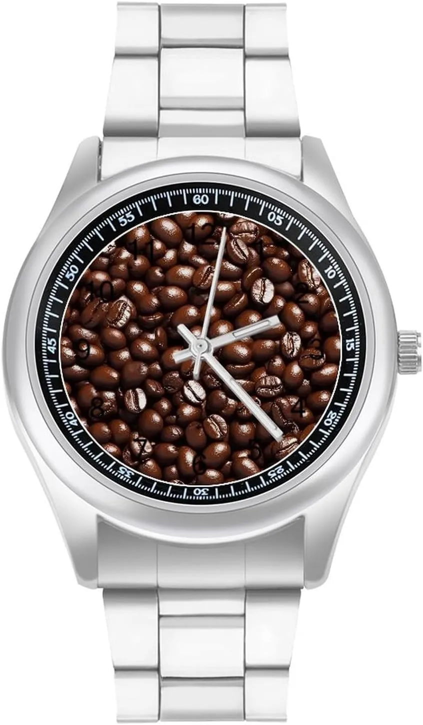 Steel Strap Simple Business Watches for temperate pose cooler distrust skim Men Easy Reader Work Casual Watch Chocolate Coffee Beans Stainless 