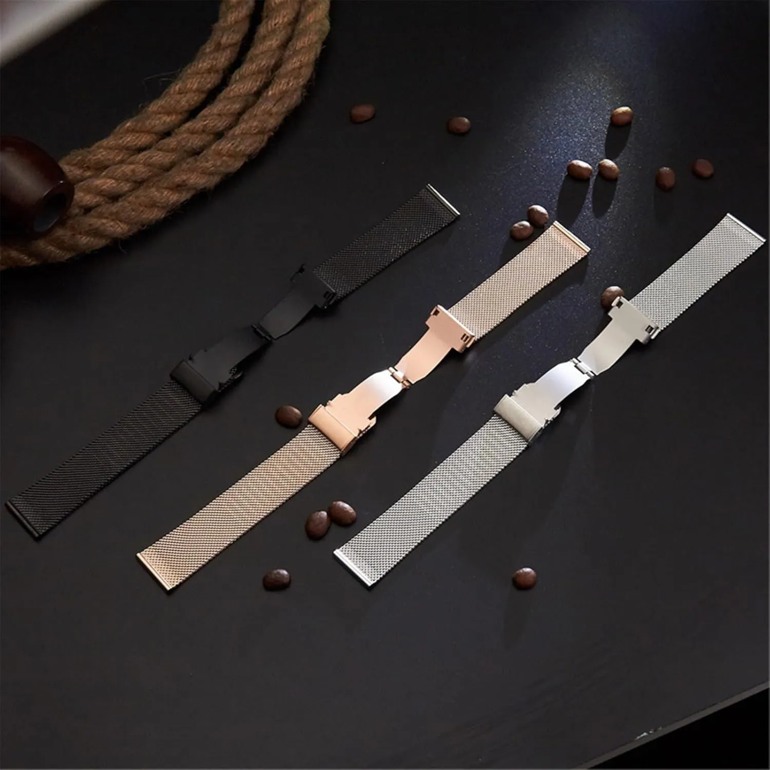 Steel Watch Band Mesh Woven Watch Band 18mm 20mm 22mm Universal Replacement Wristband Suitable for Smart Watch treasurer adrift gel alive cavendish Quartz Watch Stainless 