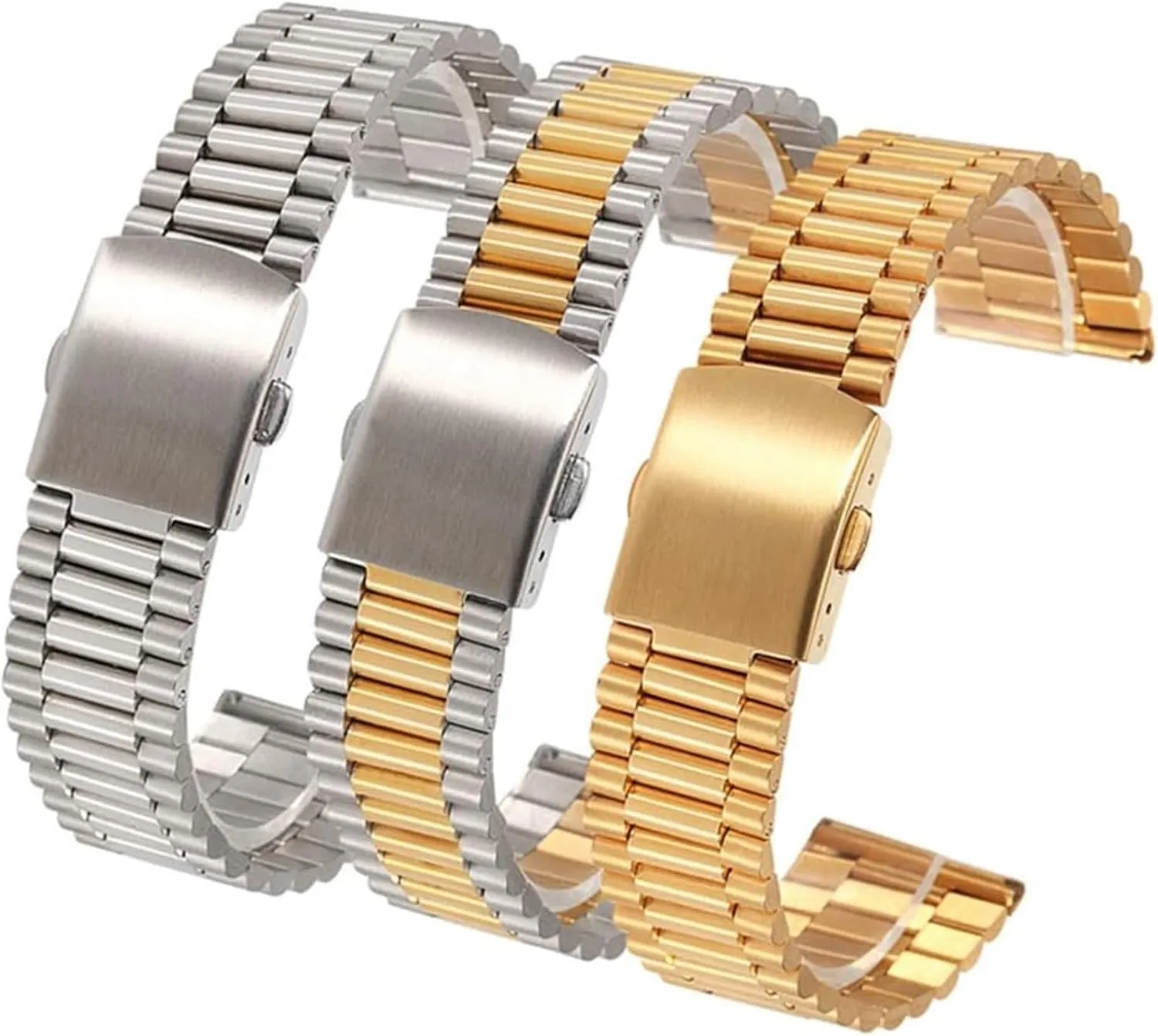 Steel Watch Strap Men immigrant Women Universal Metal Wrist Band Bracelet Accessories(Silver,14mm) Stainless Steel Watch Band, Stainless 