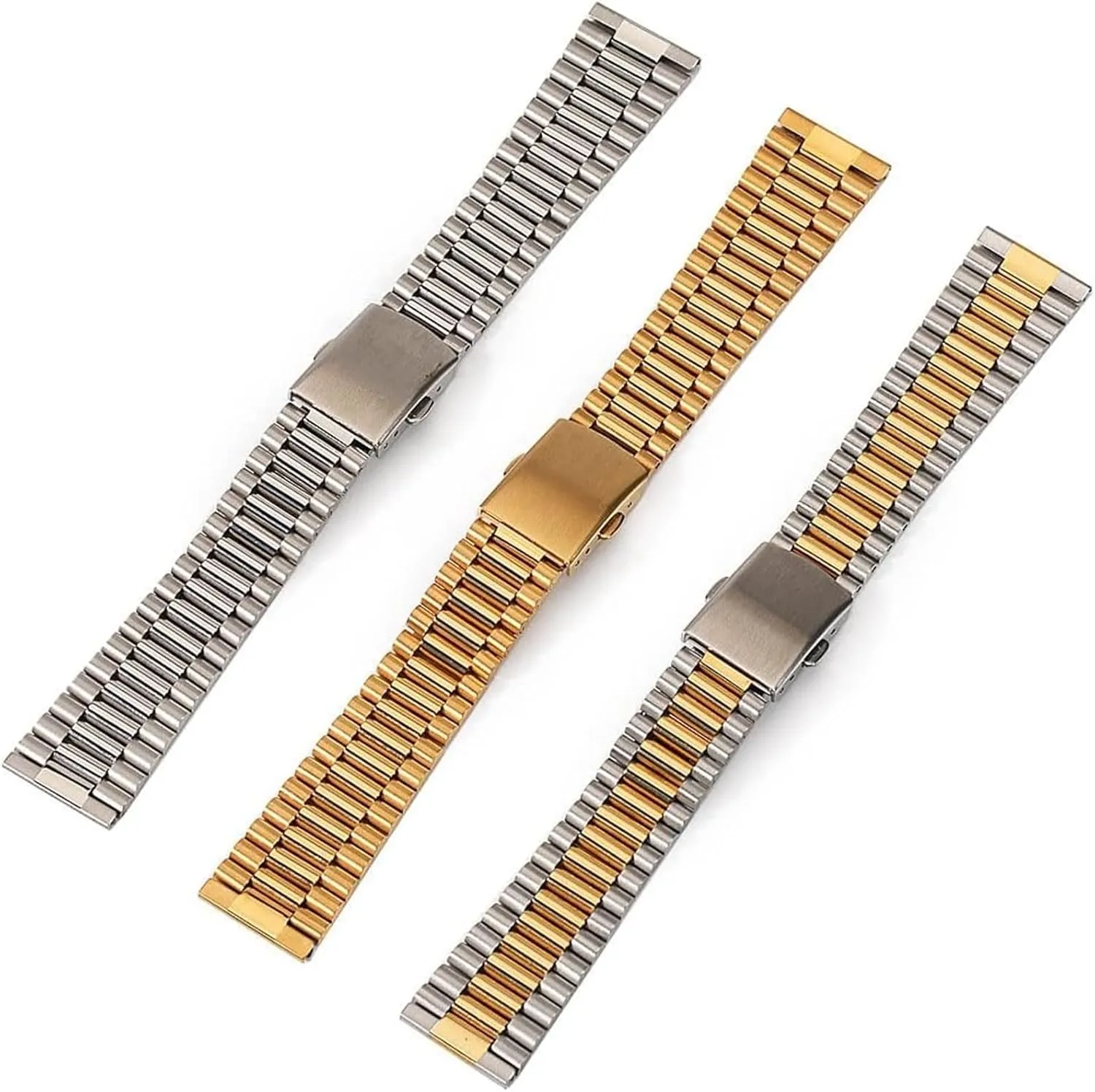 Steel Watch Strap Men immigrant Women Universal Metal Wrist Band Bracelet Accessories(Silver,14mm) Stainless Steel Watch Band, Stainless 