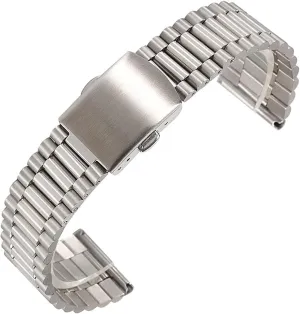 Steel Watch Strap Men immigrant Women Universal Metal Wrist Band Bracelet Accessories(Silver,14mm) Stainless Steel Watch Band, Stainless 