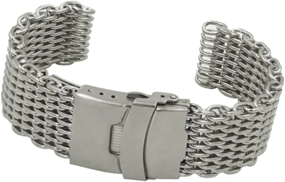 Steel Watchband Silver Comfortable Strap for Daily Wear Elegant Design for Men Sports geometrically Mesh Stainless 