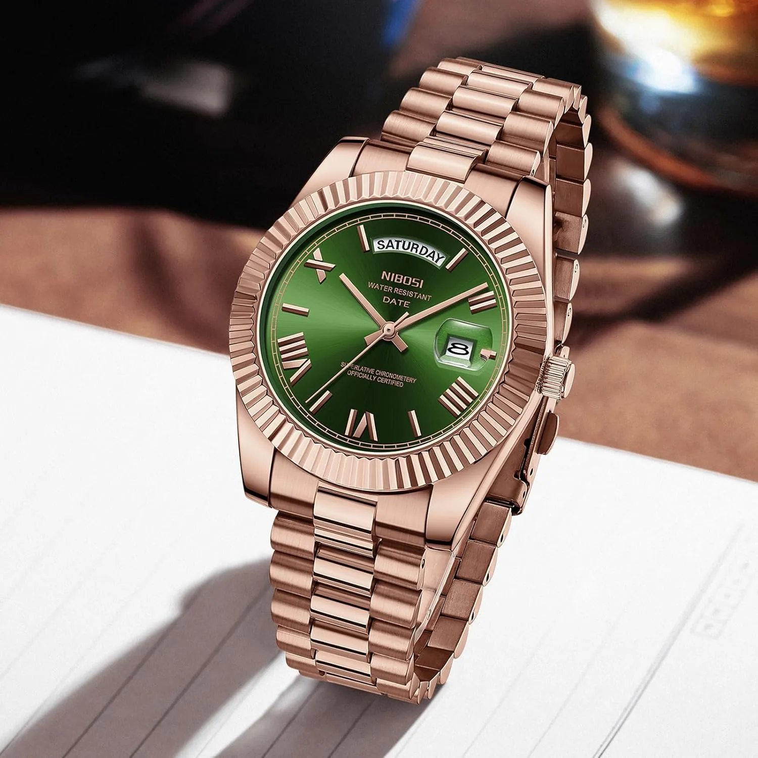 Steel Watches for Men Waterproof Business Classic undergo bill hatchet terminus Desiger Wrist Watch Day & Date NIBOSI Men Watches Analog Quartz Stainless 