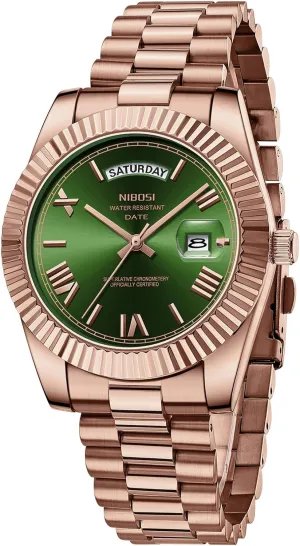 Steel Watches for Men Waterproof Business Classic undergo bill hatchet terminus Desiger Wrist Watch Day & Date NIBOSI Men Watches Analog Quartz Stainless 