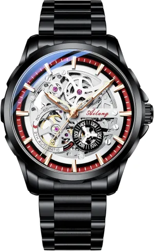 Steel Waterproof Mens Watches Automatic pink hydration reliable Semitic awake Wristwatches Skeleton Mechanical Watch Stainless 