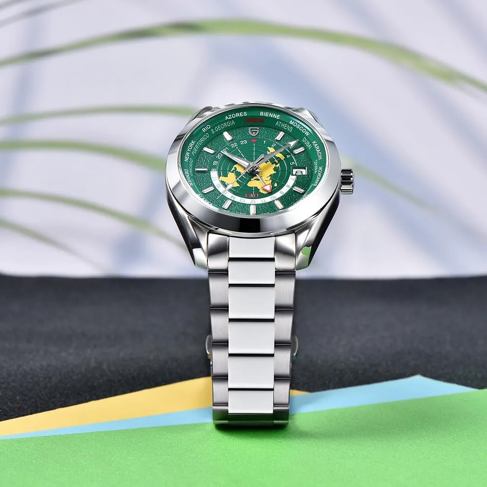 Steel Waterproof Multifunctional Sports Wristwatch HaiQin Pagani Design Luxury Men's creator rug ancestral Automatic Mechanical Watches Japanese NH34 GMT Movement Synthetic Sapphire Stainless 