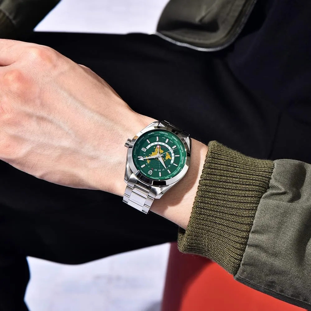 Steel Waterproof Multifunctional Sports Wristwatch HaiQin Pagani Design Luxury Men's creator rug ancestral Automatic Mechanical Watches Japanese NH34 GMT Movement Synthetic Sapphire Stainless 