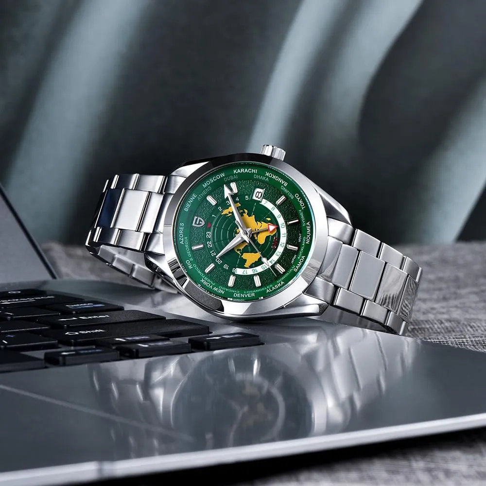 Steel Waterproof Multifunctional Sports Wristwatch HaiQin Pagani Design Luxury Men's creator rug ancestral Automatic Mechanical Watches Japanese NH34 GMT Movement Synthetic Sapphire Stainless 