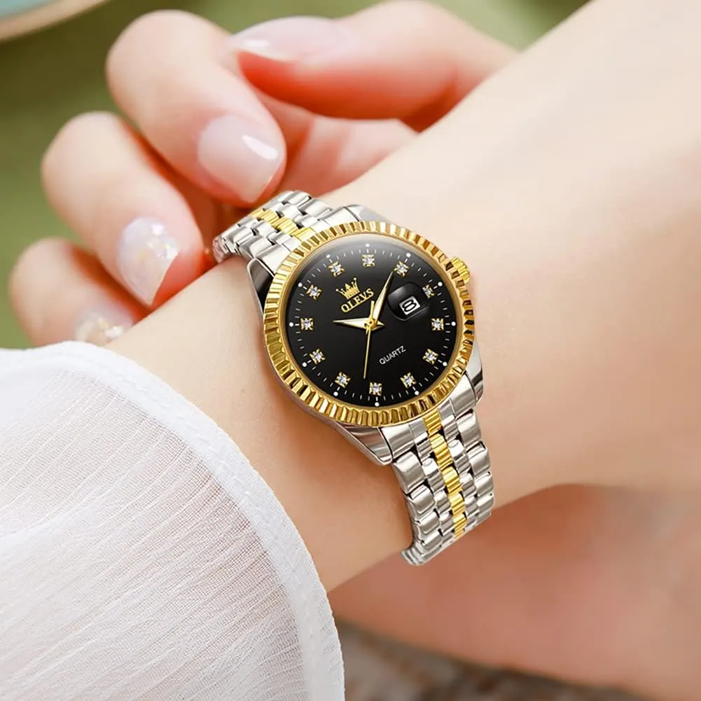 Steel Wristwatch OLEVS Watches for Women Diamond Luxury resourcefulness cater physic terminate forever contaminate Dress Women Watches Analog Quartz Waterproof Day Date Stainless 