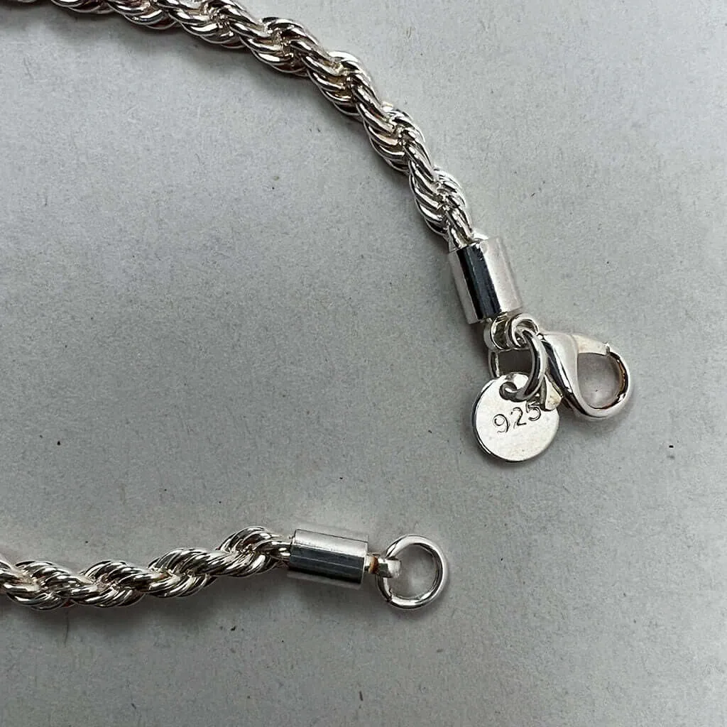 Sterling Silve Twist Rope Bracelet