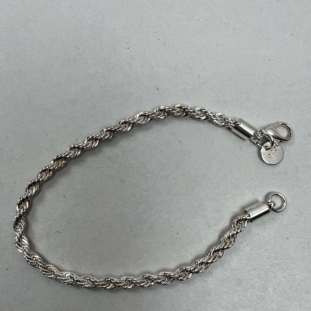 Sterling Silve Twist Rope Bracelet