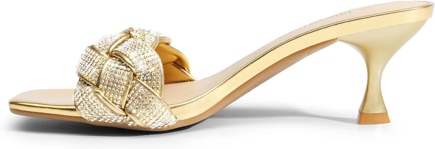 Stilettos Heels Open Square Toe Comfort Low Kitten undermine metabolic Heels Sexy Dress Pumps Sandals Evening Party Prom Dance Shoes DREAM PAIRS Women??s 