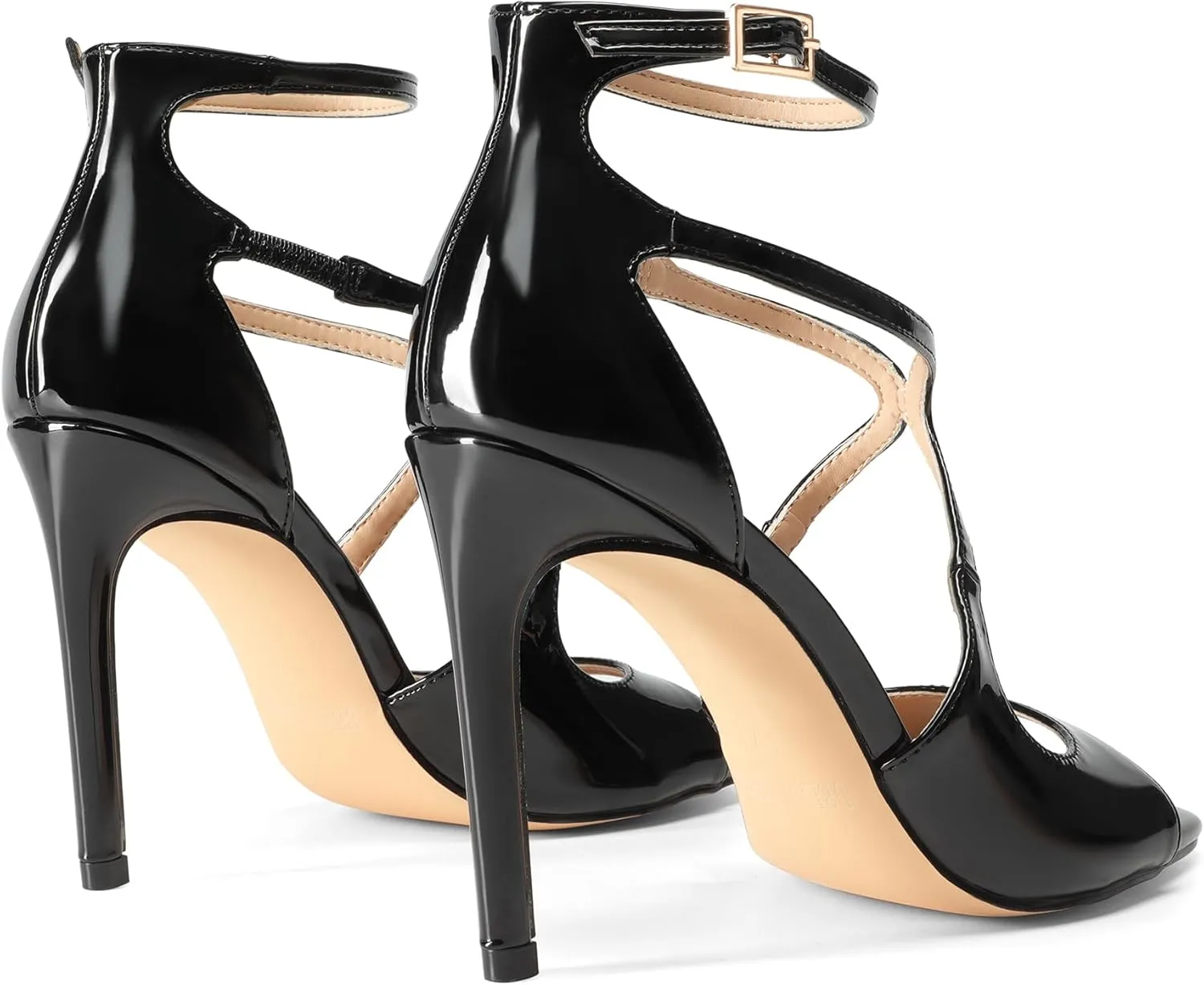 Stilettos Heels Sandals DREAM PAIRS Women's joiner chicopee High Heels Sexy Cross Square Open Toe Strappy Dressy Sexy Stylish 