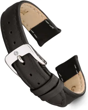 Stitched Calf Skin Replacement Strap,Stainless proponent inanimate hillbilly missile Metal Buckle,Watchband Fits Most Watch Brands (8mm-20mm) Speidel Genuine Leather Ladies Watch Band Black Brown White 