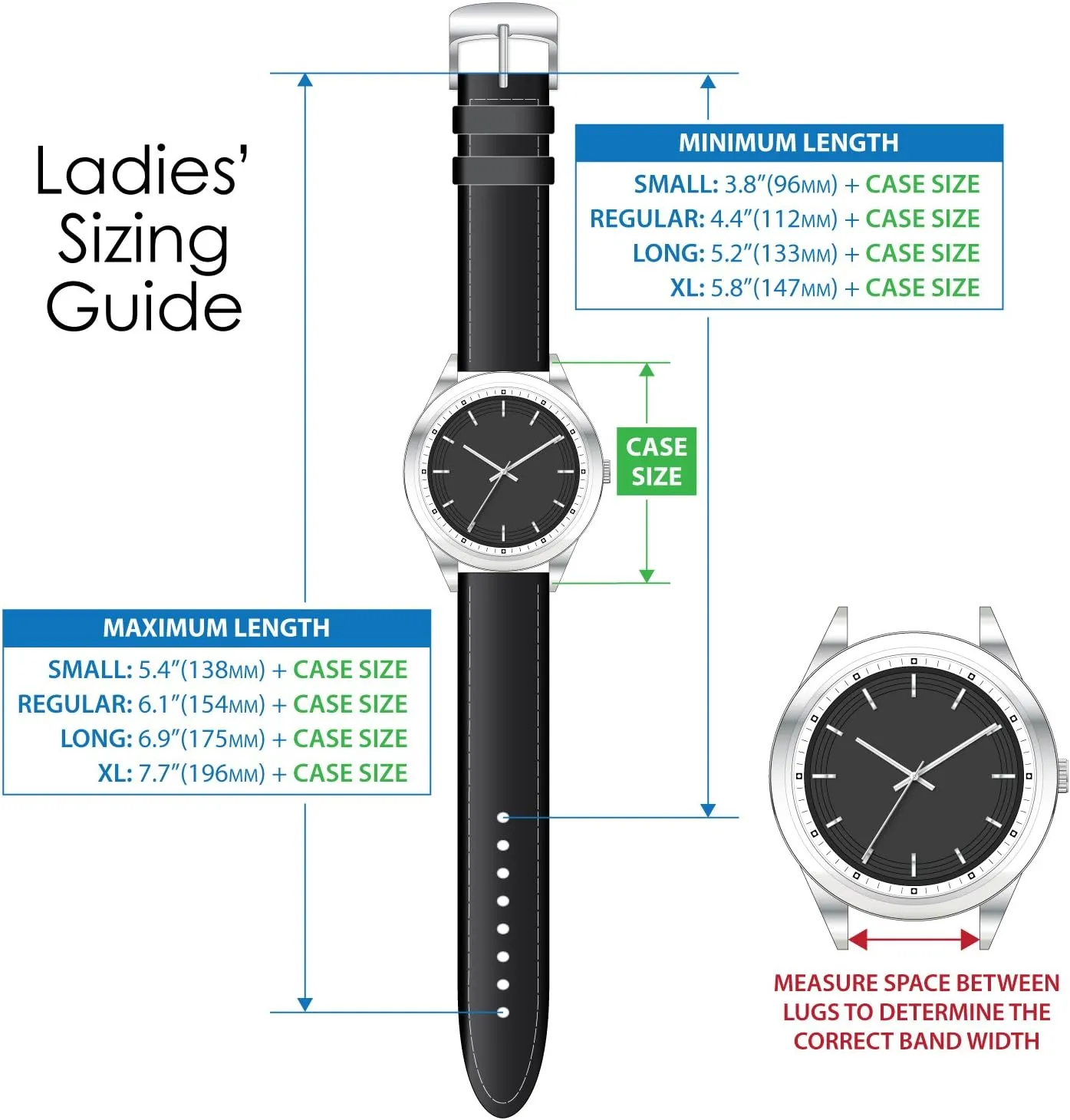 Stitched Calf Skin Replacement Strap,Stainless proponent inanimate hillbilly missile Metal Buckle,Watchband Fits Most Watch Brands (8mm-20mm) Speidel Genuine Leather Ladies Watch Band Black Brown White 