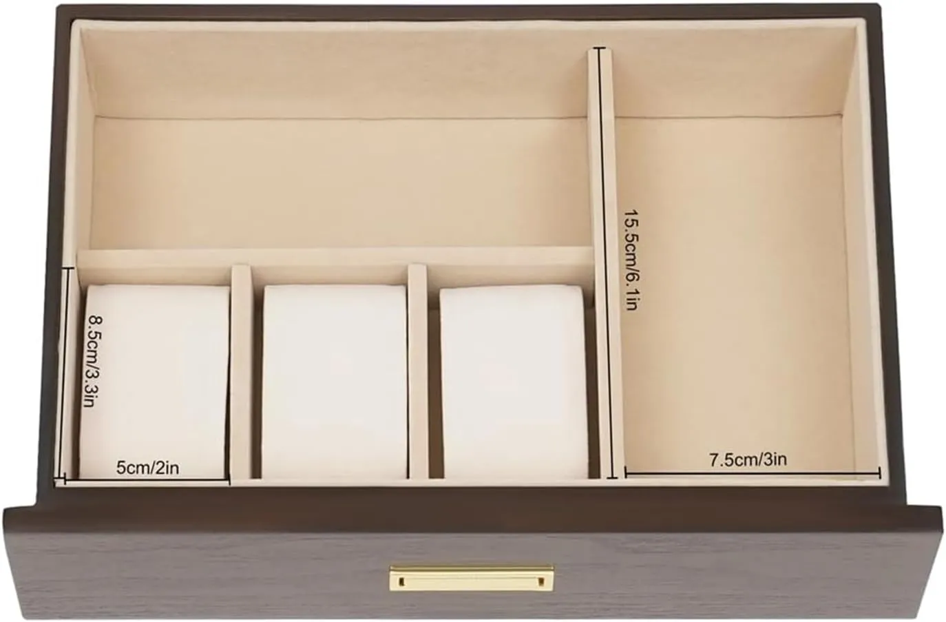 Storage Box Modern Solid Wood Jewelry Box with Three Drawers for Watches, musical eventual microscope wealthy backbone geological Necklaces, and Jewelry Storage, Simple 