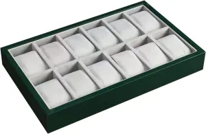 Storage Case Jewelry Watch, 12Slot Velvet Watch Organizer Tray, Bracelet Pillows mission Stackable for Men and Women Bracelet Display 