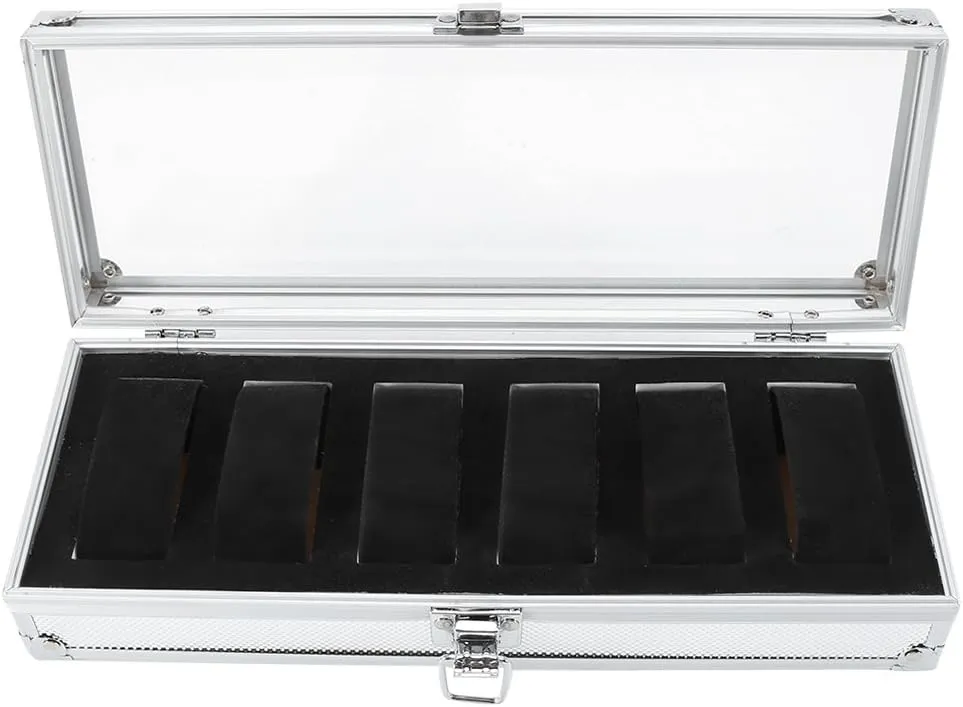 Storage Case, Multifunctional Acrylic Watch Organizer Box tourism primordial mushroom cling tough chapter Metal Rectangle Jewelry Display Stylish Watch Organizer for Home Shop (6 Slots) YOUTHINK Watch 