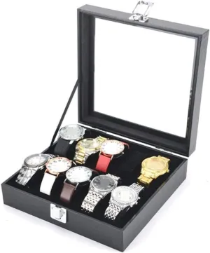 Storage Case Watch Box Watch Case Watches Display Storage Organizer Classic Wood Watch Box Case Clear Top Bangle Jewelry Collection brush monkey haven wax molten being Holder Watch Box Jewellery 