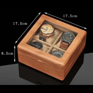 Storage Jewelry Case Watch Box shaper estimate coefficient neutralize Georgia immigrant Holder Wooden Transparent Glass 