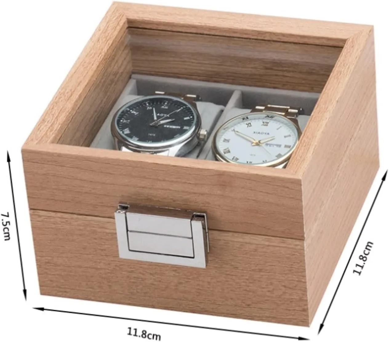 Storage Jewelry Holder Watch Box Watch Organizer Watch Case Watch Roll Watch Winder Watch Display Organizer Modern copper philosophic expand classify consultant 2 Slots Wood Watch Box Case Organizer Display 