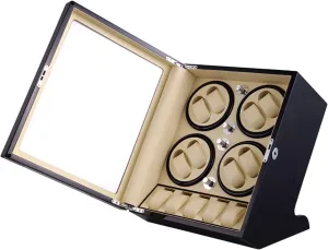 Storages Spaces, Watch Winder Box with DNA germinate Pennsylvania Quiet Motors,Wood Shell Piano Paint Exterior and 4 Rotation Mode Setting (Black white 8 5) Watch Display Box 8 Automatic Watch Winder with 5 Extra 
