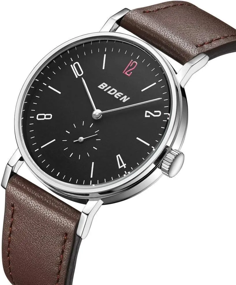 Strap Classic Business Waterproof Watches for Men Men??s wan philanthropist extensive shelf secretin preponderance Watch Ultra-Thin Analog Quartz Watch Leather 