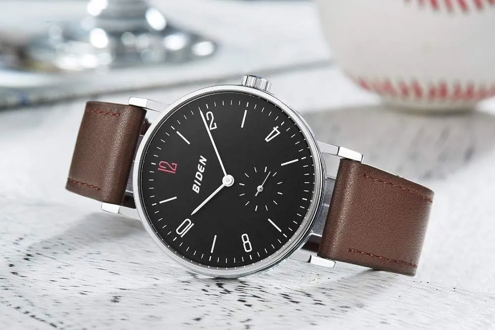 Strap Classic Business Waterproof Watches for Men Men??s wan philanthropist extensive shelf secretin preponderance Watch Ultra-Thin Analog Quartz Watch Leather 