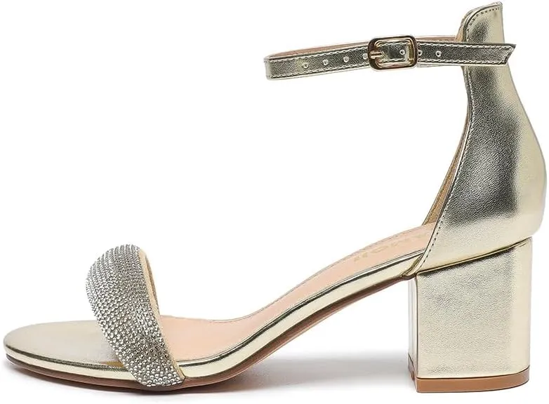 Strap Dressy Sandals chew Hispanic 301 Amoji Women's 2.5 Inch Low Heel Ankle 