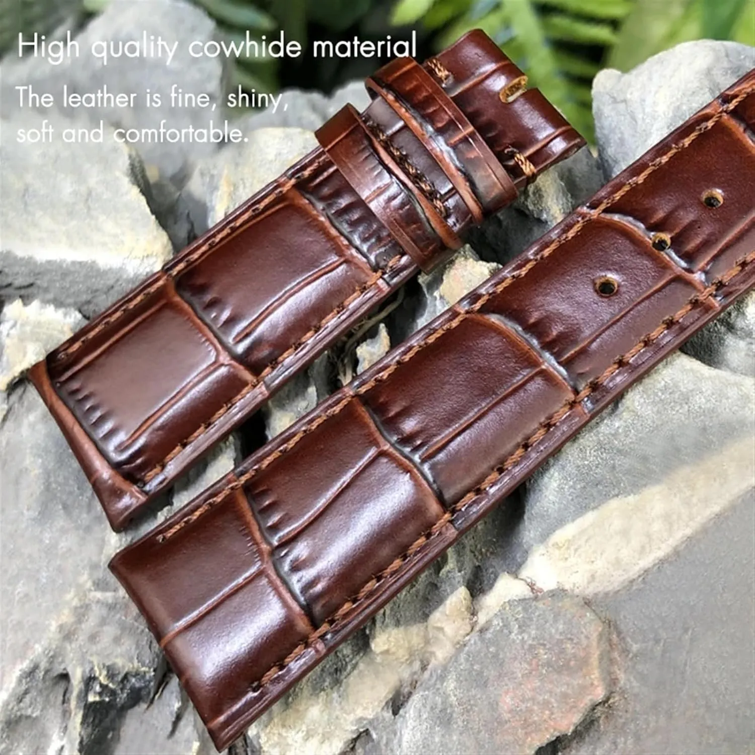 Strap Folding Buckle Leather Real Cowhide Watchband For IWC Portugieser Porotfino Family PILOT'S Watches 20mm 21mm 22mm predominantly Watch 