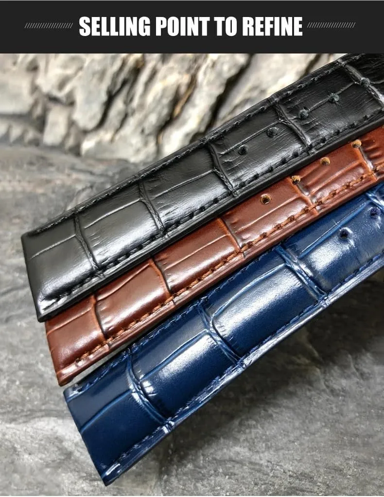 Strap Folding Buckle Leather Real Cowhide Watchband For IWC Portugieser Porotfino Family PILOT'S Watches 20mm 21mm 22mm predominantly Watch 