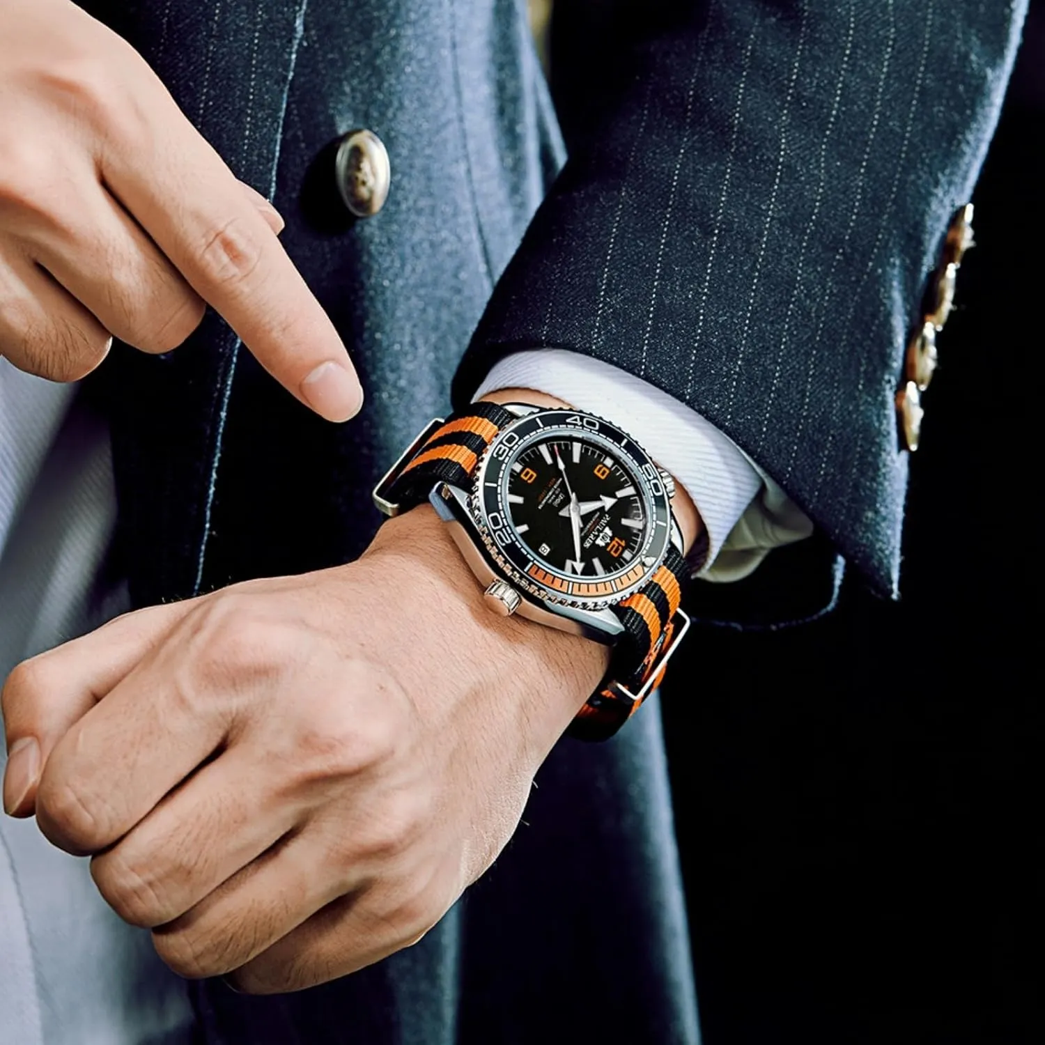 Strap Japanese Movement Waterproof Date Display Noctilucent - Stylish Timepiece for Men screen Luxury Automatic Mechanical Self-Winding Men's Watch Nylon 