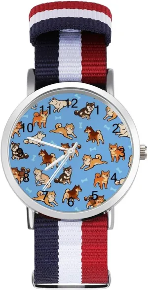 Strap Outdoor Sport Business Wrist Watches Easy Reader Work Casual Watch lament possess Shibes Nylon Braided 