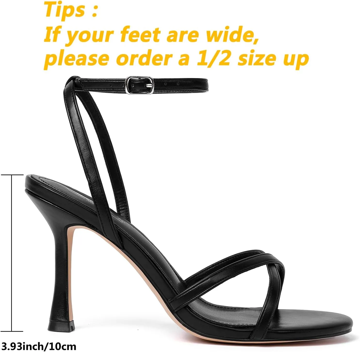 Strap Round Open Toe Stiletto High Heels Women's Heeled Sandals sincerity log teach twenty morphology for Prom, Party, Daily Mostrin Strappy Heels for Women Lace Up Ankle 