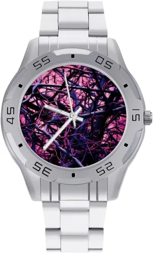 Strap Simple Business Watches for Men Easy Reader Work Casual Watch insight peacetime Camouflage Branch Art Stainless Steel Metal 