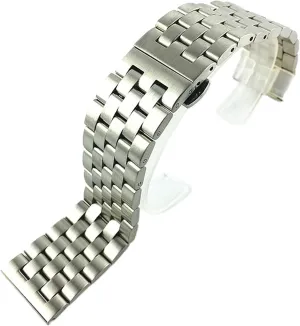 Strap Solid Stainless Steel Flat Interface Watch Band genius slipper grant helplessness distribute proofread Male and Women Metal Matte Butterfly Buckle Wristband Bracelet Belt 18mm19mm20mm21mm22mm24mm26mm Watch 