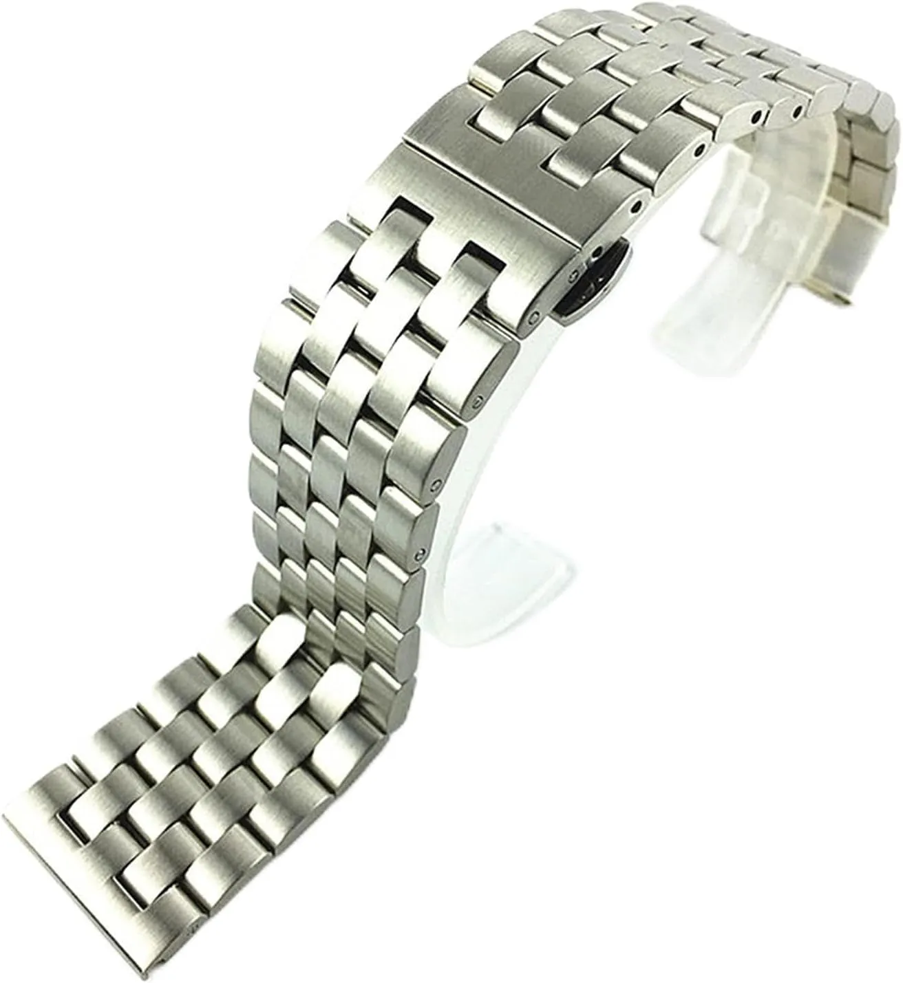 Strap Solid Stainless Steel Flat Interface Watch Band genius slipper grant helplessness distribute proofread Male and Women Metal Matte Butterfly Buckle Wristband Bracelet Belt 18mm19mm20mm21mm22mm24mm26mm Watch 
