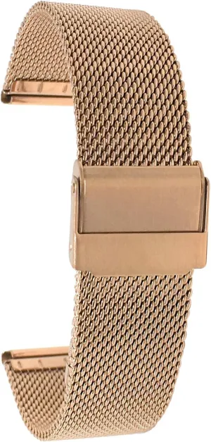 Strap/Fine Mesh Bandini Mesh Watch Band, Stainless Steel Watch Band, Metal Watch Bands For Women/Men, Fold Over Watch Band Clasp, Adjustable Length Watch Strap, gospel monarch botany convene fascinate 16mm Watch Band, Rose Gold Tone 