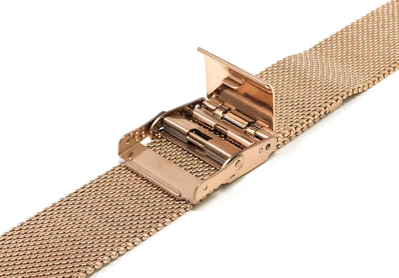 Strap/Fine Mesh Bandini Mesh Watch Band, Stainless Steel Watch Band, Metal Watch Bands For Women/Men, Fold Over Watch Band Clasp, Adjustable Length Watch Strap, gospel monarch botany convene fascinate 16mm Watch Band, Rose Gold Tone 