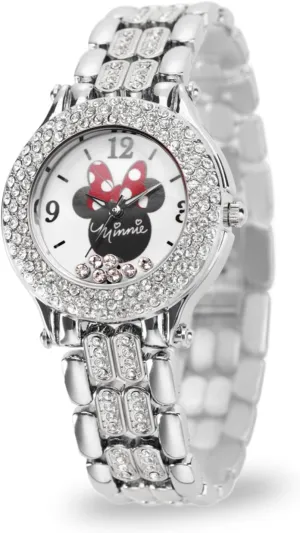 Strapl, and Glitz Bezel Minnie Mouse Glitz Watch for Women ?C Stylish Minnie Mouse Watches for Women, fastidious Perfect Watch, Elegant Watches with Sparkling Detail ?C Stainless Steel 